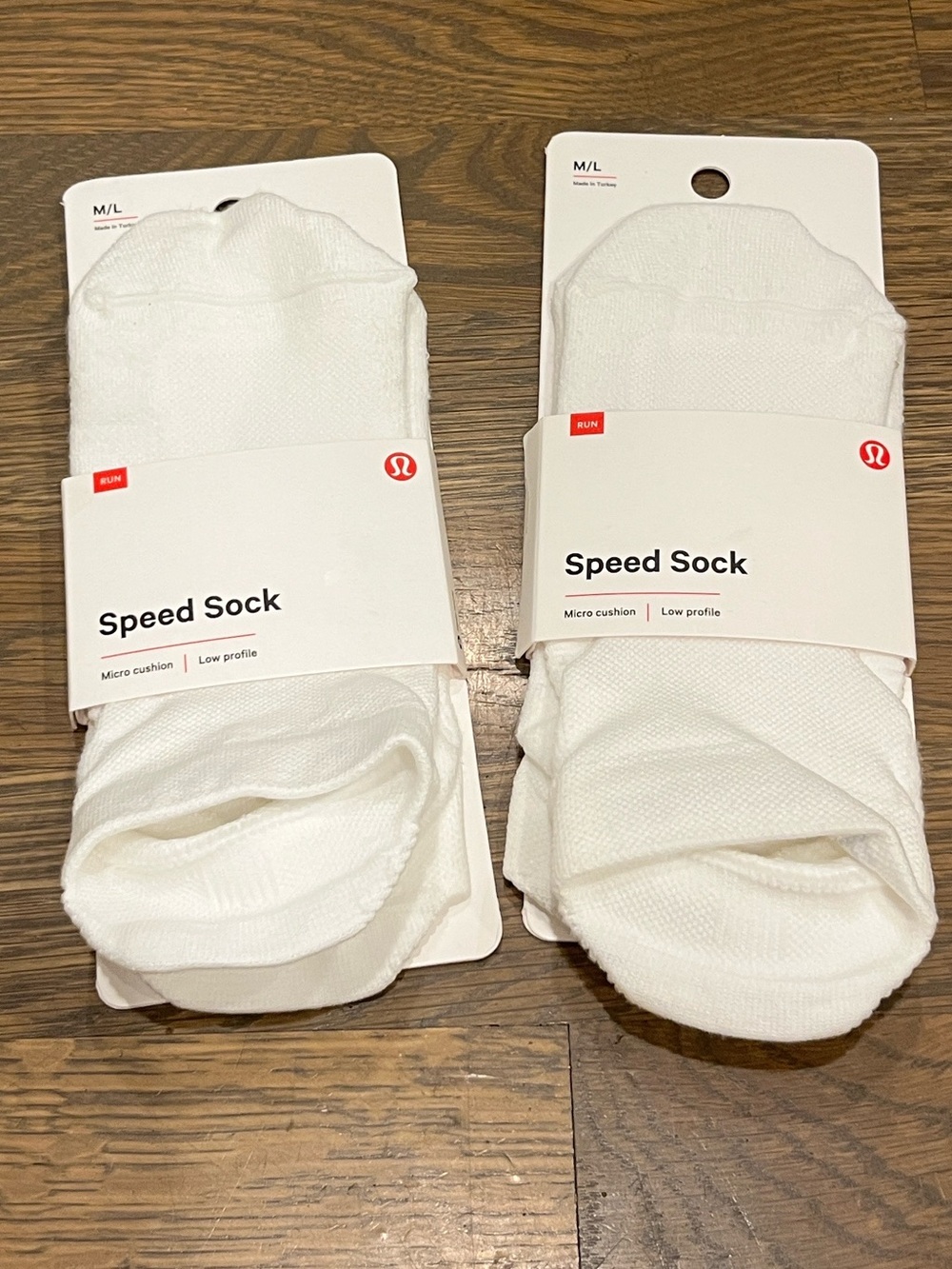 NEW Lululemon Women’s Speed Tab Sock in M/L White x Two Pairs